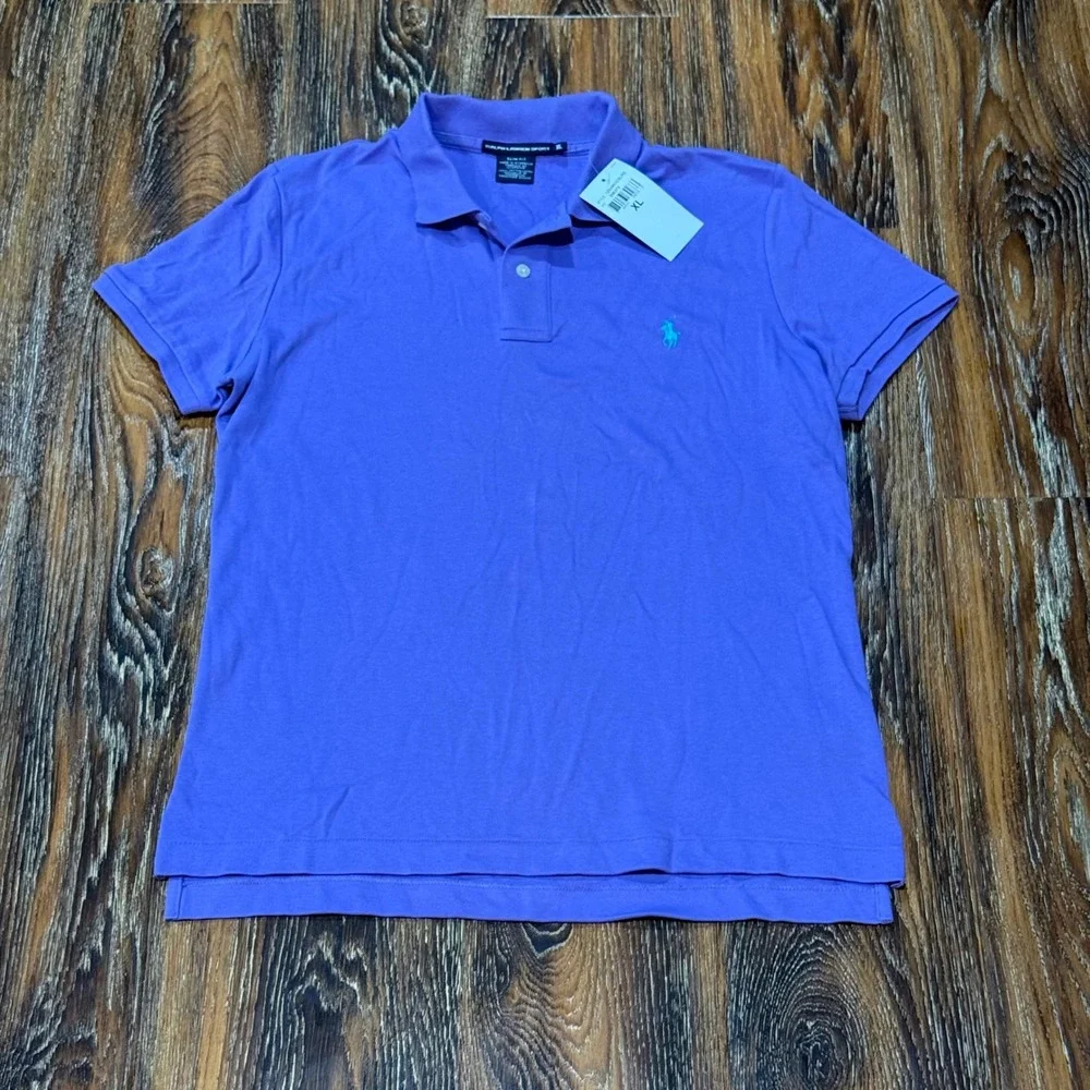 NEW Ralph Lauren Sport Kids XL Purple Slim Fit Cotton Short Sleeve Polo Shirt